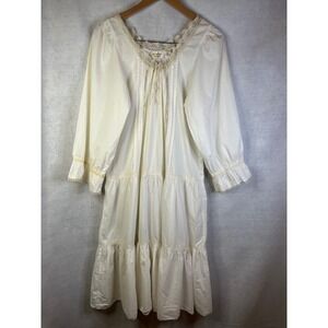 Vintage Victoria's Secret M Cotton Nightgown Lace Praire Gold Label Cottagecore